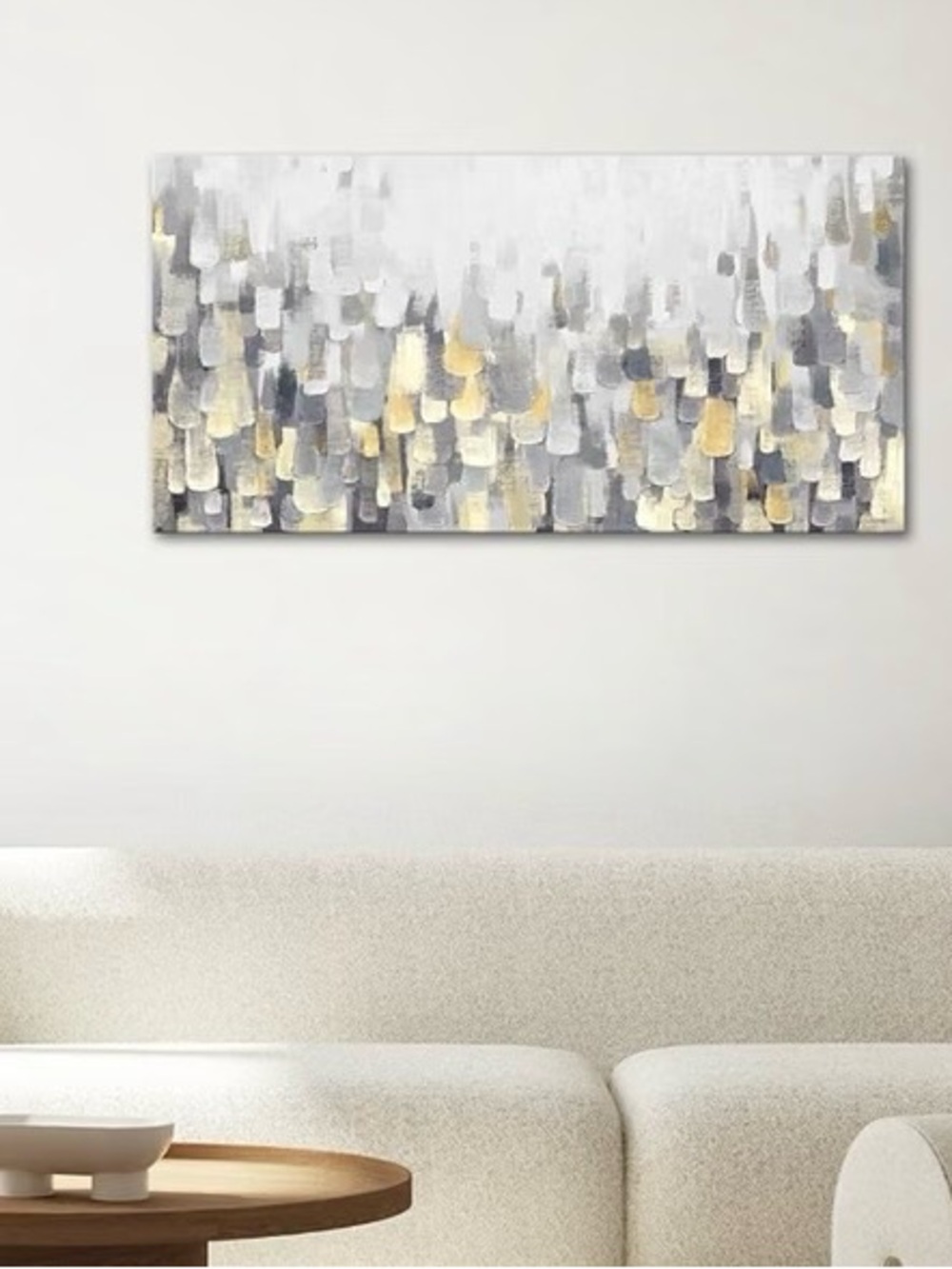 NEW!!  Abstract Silver and Gold Wall Art Canvas - Contemporary Home Art